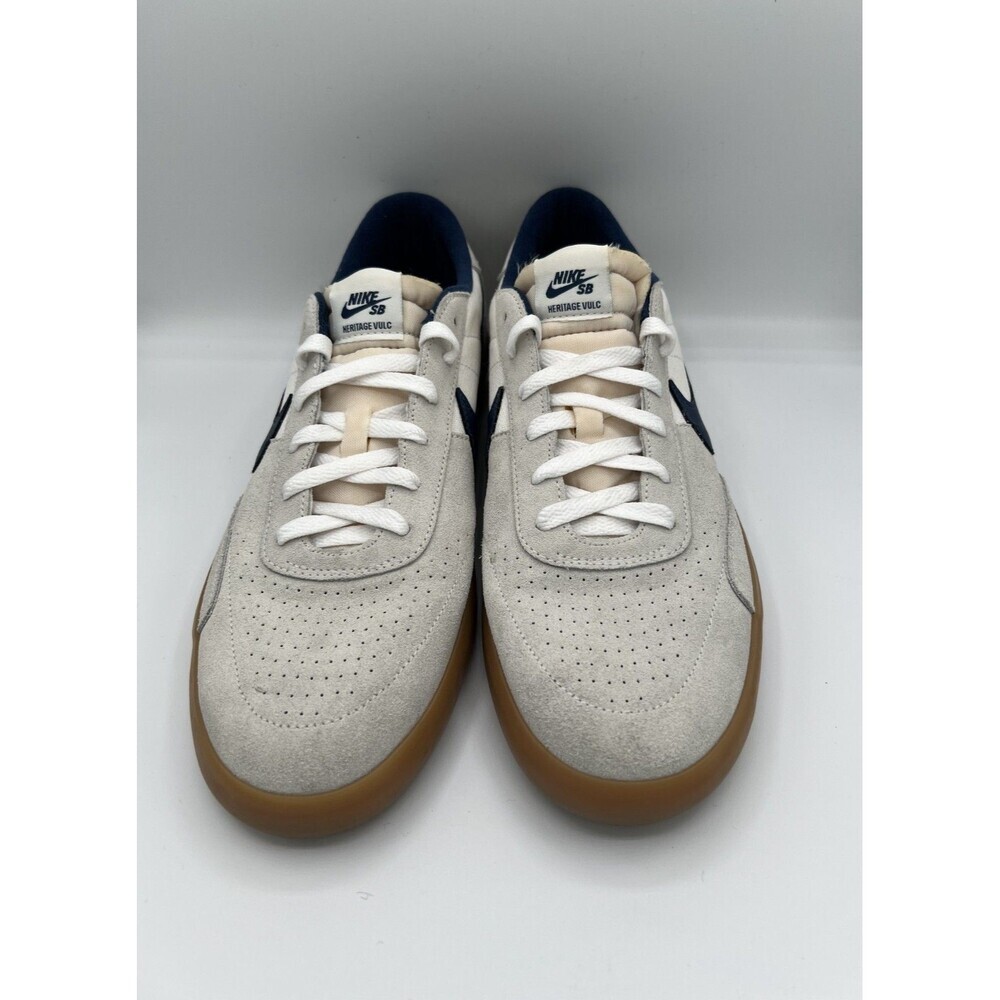 Nike SB Heritage Vulc Summit White Navy Gum Skate Shoes Men’s Size 13